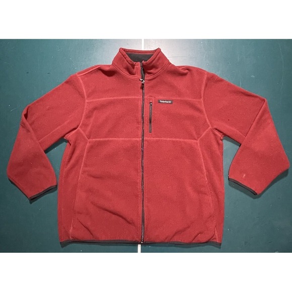 Timberland Jacket Coat‎ Red & Black Mens XL Outdoor Performance Full Zip Fleece - Picture 1 of 13